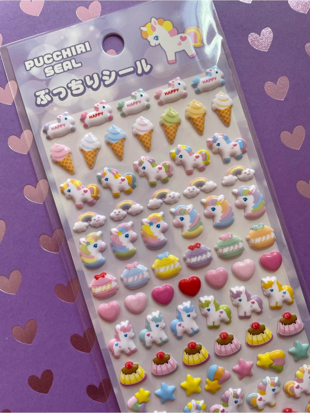 Unicorn puffy stickers pucchiri seal